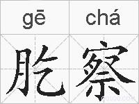 肐察的拼音