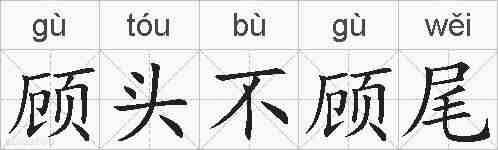 顾头不顾尾的拼音