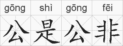 公是公非的拼音