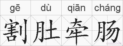 割肚牵肠的拼音