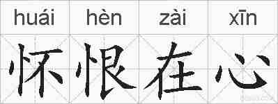 怀恨在心的拼音