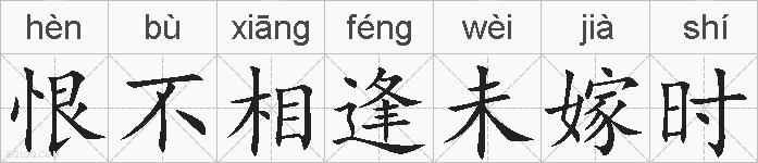 恨不相逢未嫁时的拼音