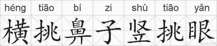 横挑鼻子竖挑眼的拼音