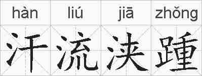 汗流浃踵的拼音