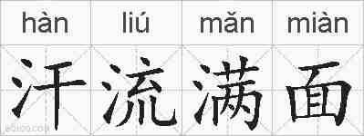 汗流满面的拼音