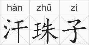 汗珠子的拼音