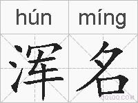 浑名的拼音