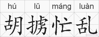 胡掳忙乱的拼音