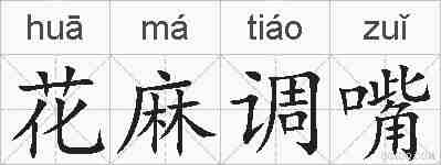 花麻调嘴的拼音