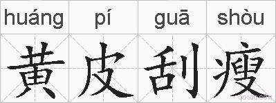 黄皮刮瘦的拼音