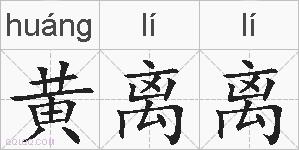 黄离离的拼音