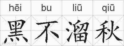 黑不溜秋的拼音