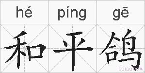 和平鸽的拼音