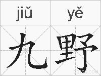 九野的拼音