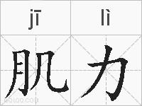 肌力的拼音