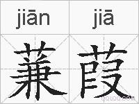 蒹葭的拼音