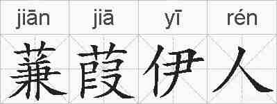 蒹葭伊人的拼音