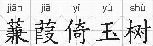 蒹葭倚玉树的拼音