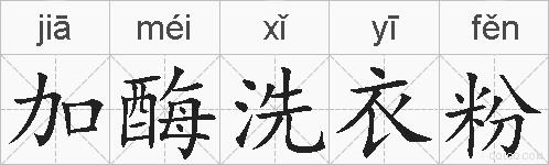 加酶洗衣粉的拼音