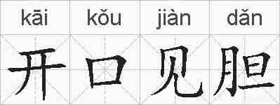 开口见胆的拼音