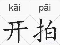 开拍的拼音