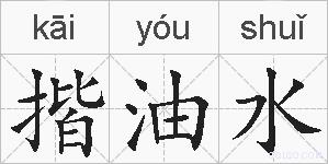 揩油水的拼音