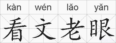 看文老眼的拼音