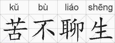 苦不聊生的拼音