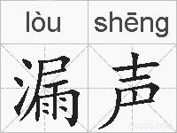 漏声的拼音