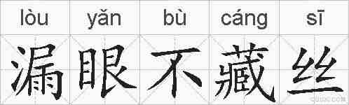 漏眼不藏丝的拼音