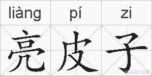 亮皮子的拼音