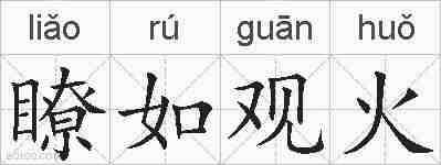 瞭如观火的拼音