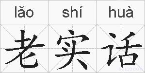 老实话的拼音