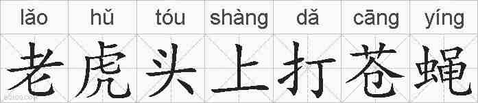 老虎头上打苍蝇的拼音