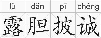 露胆披诚的拼音