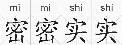 密密实实的拼音