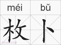 枚卜的拼音