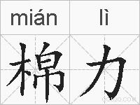 棉力的拼音