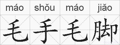 毛手毛脚的拼音