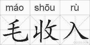 毛收入的拼音
