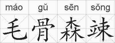 毛骨森竦的拼音