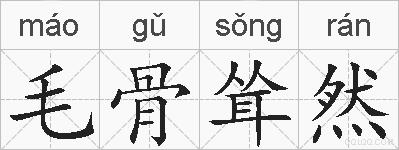 毛骨耸然的拼音