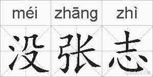 没张志的拼音