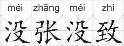 没张没致的拼音