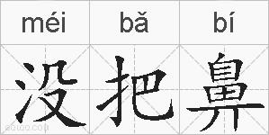 没把鼻的拼音