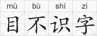 目不识字的拼音