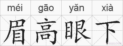 眉高眼下的拼音