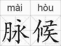 脉候的拼音