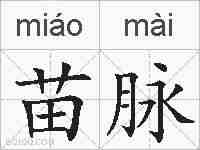 苗脉的拼音