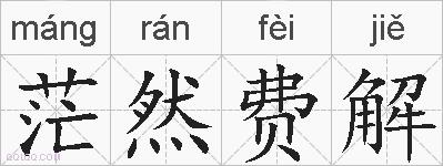 茫然费解的拼音